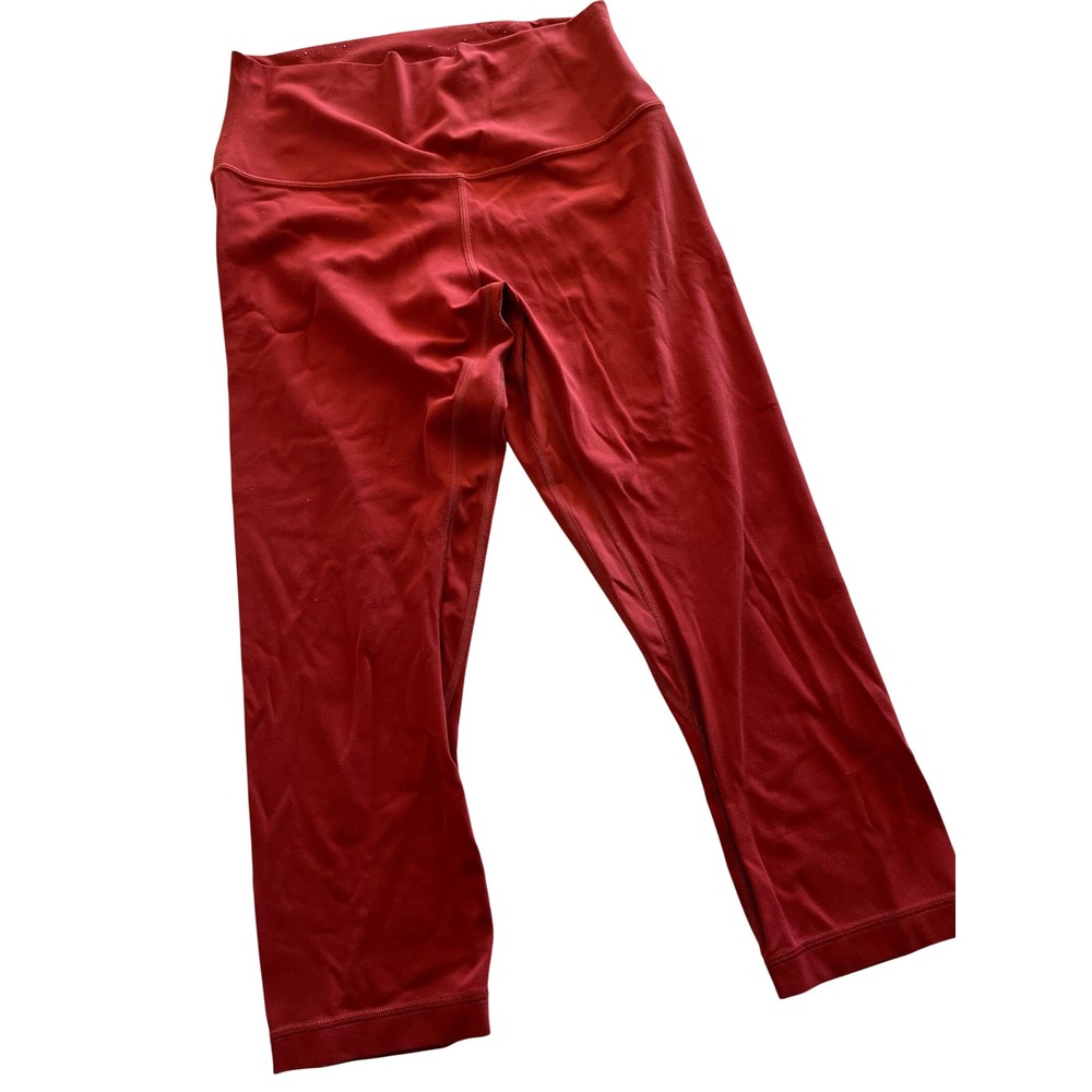 Lululemon Red High Rise Cropped Leggings Yoga Pants Size 4